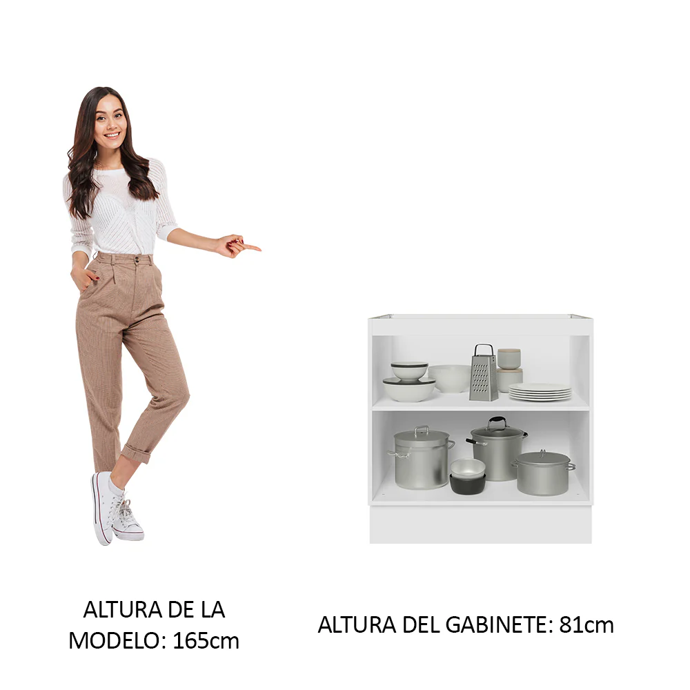 Bajo Mesada 80 cm x 60 cm, 2 Puertas Glamy Blanco - Image 4