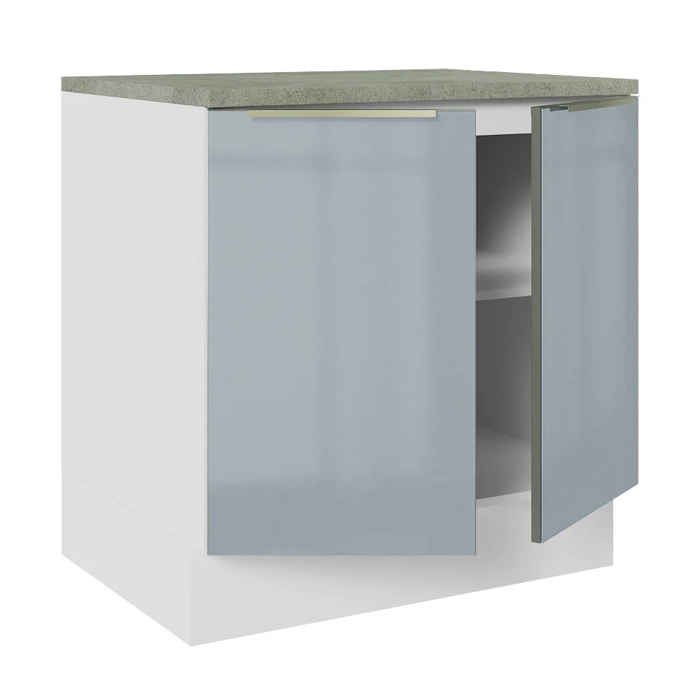 Bajo Mesada 80 cm x 60 cm, 2 Puertas Lux Blanco/Gris - Image 7