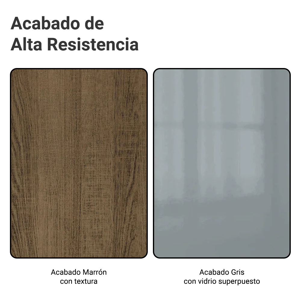 Bajo Mesada 80 cm x 60 cm, 2 Puertas Lux Marrón/Gris - Image 10