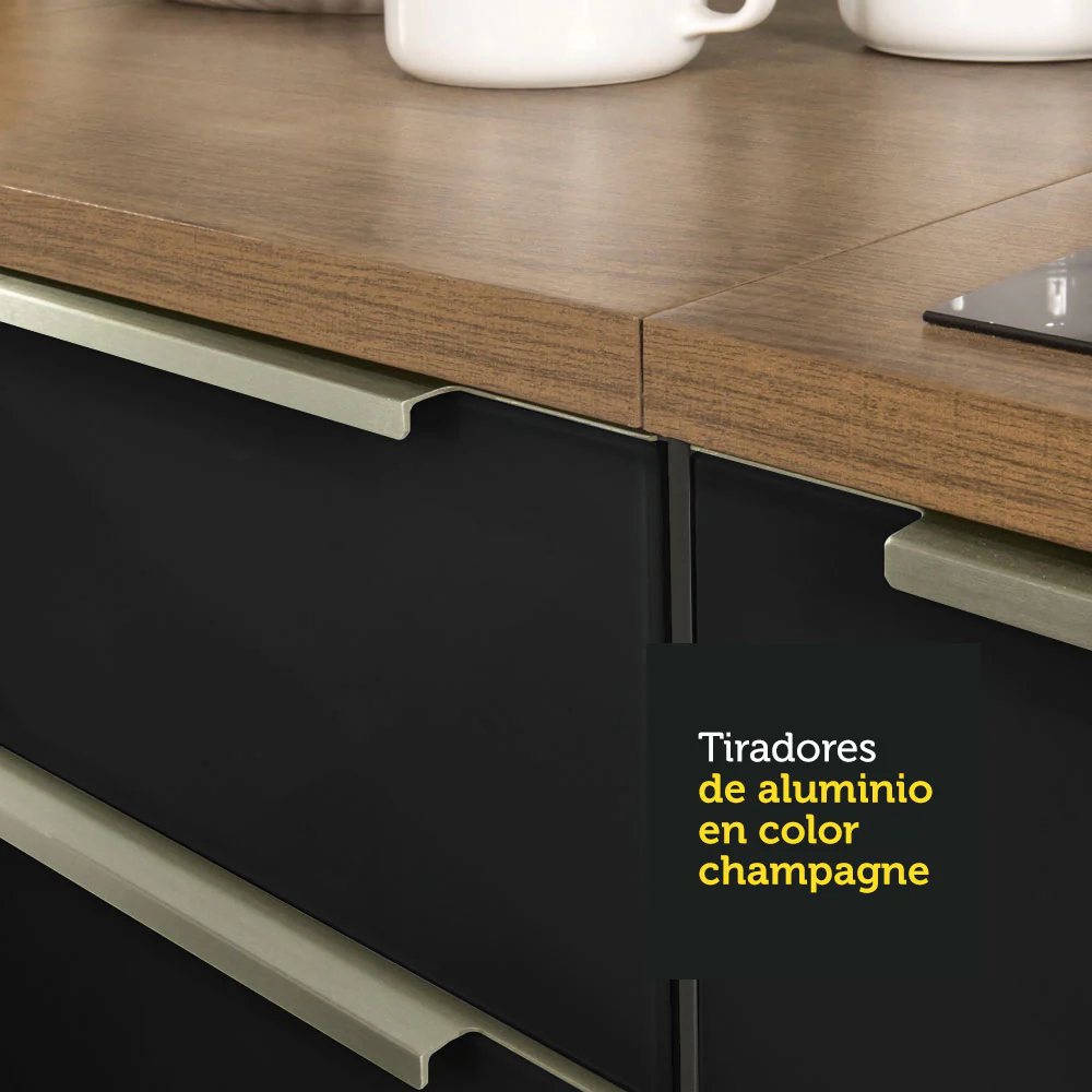 Bajo Mesada 80 cm x 60 cm, 2 Puertas Lux Marrón/Negro - Image 5