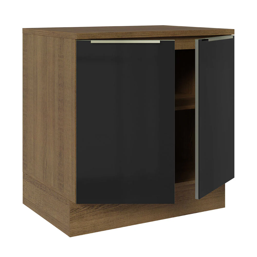Bajo Mesada 80 cm x 60 cm, 2 Puertas Lux Marrón/Negro - Image 7