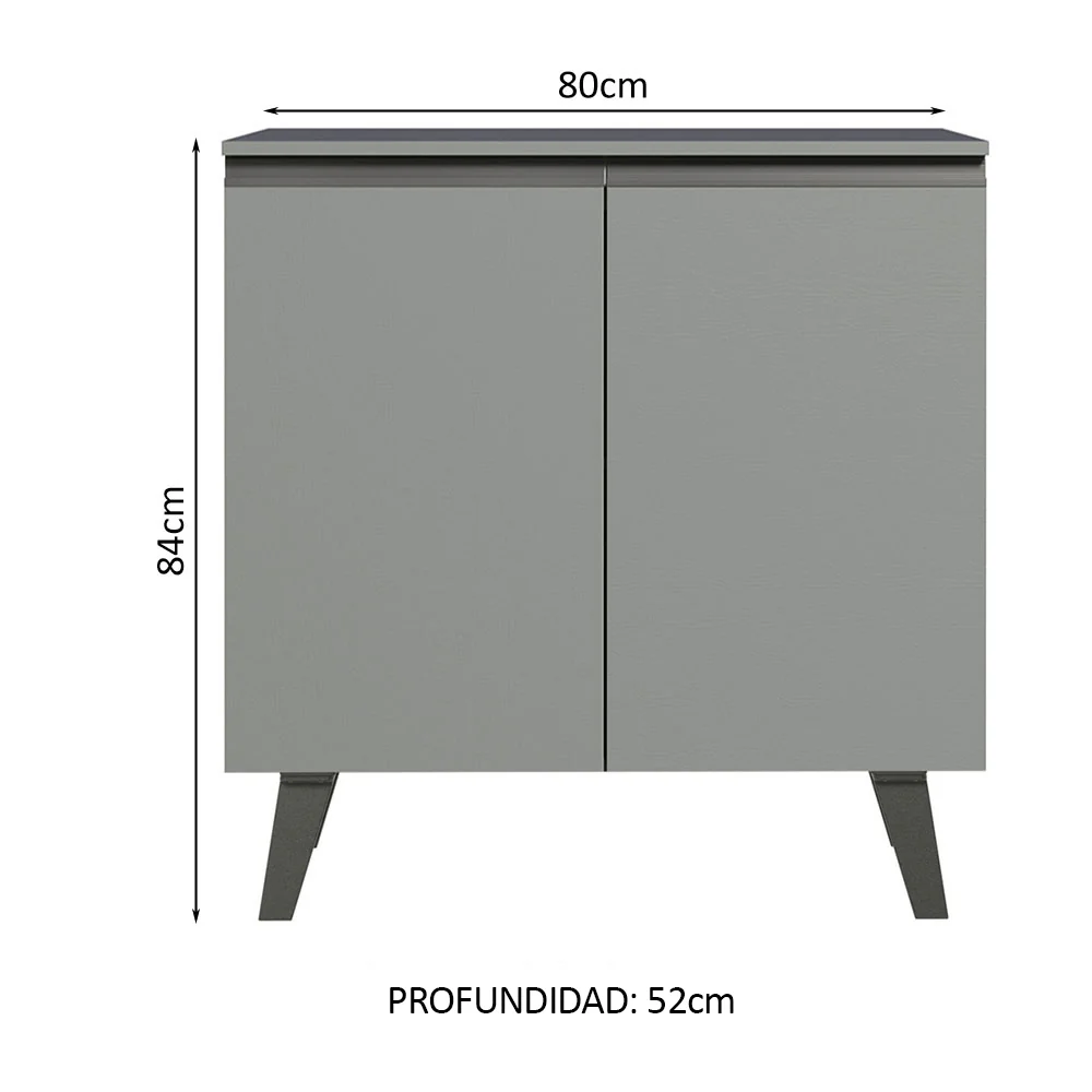 Bajo Mesada 80 cm Sin cajones 2 Puertas Nice Gris - Image 2