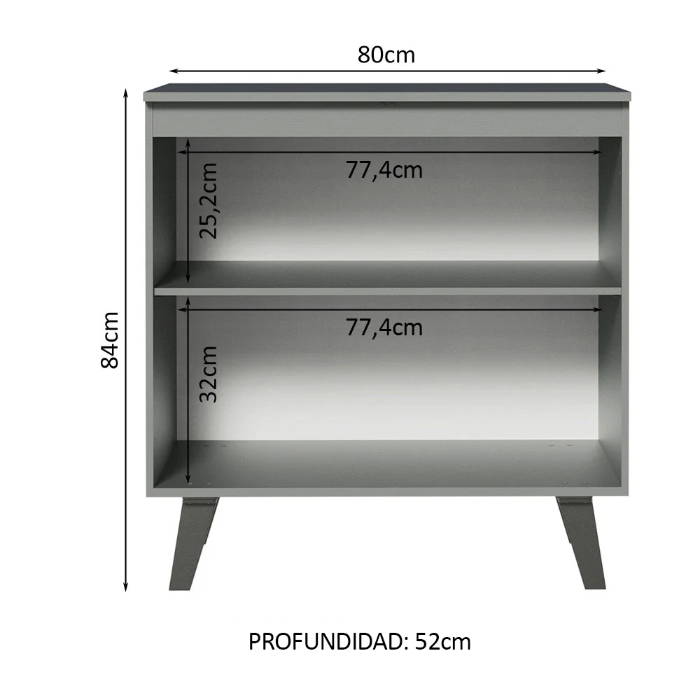 Bajo Mesada 80 cm Sin cajones 2 Puertas Nice Gris - Image 3