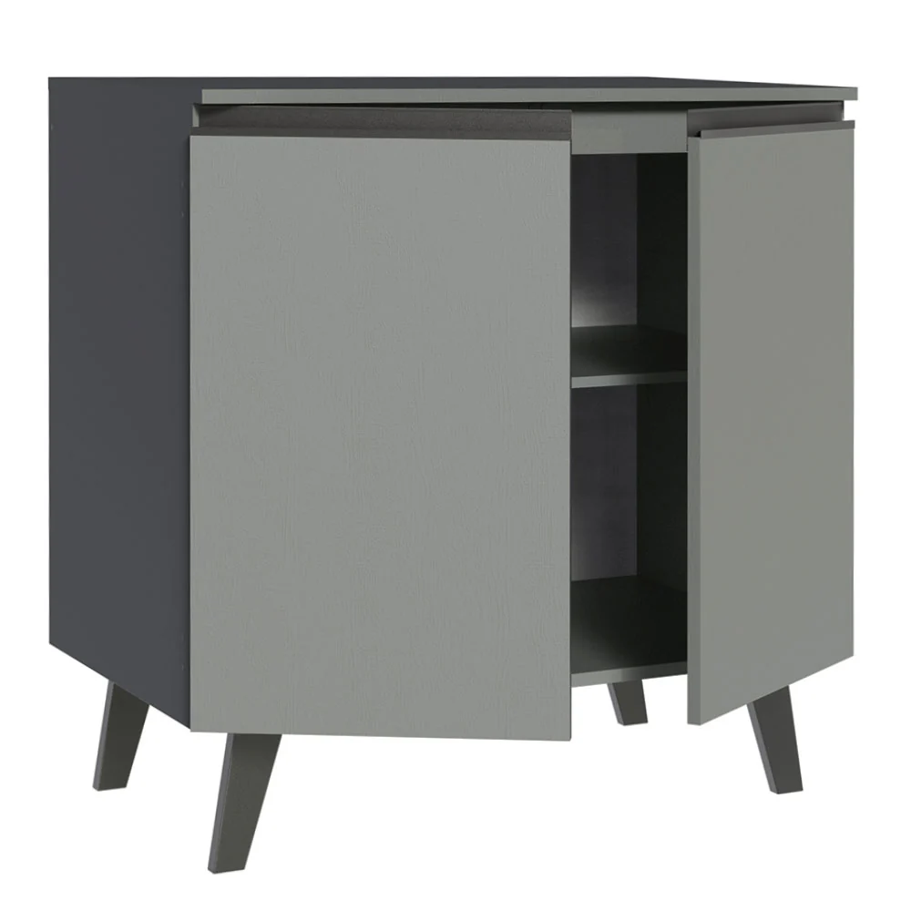 Bajo Mesada 80 cm Sin cajones 2 Puertas Nice Gris - Image 5
