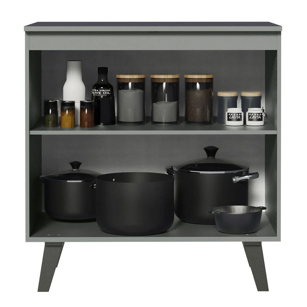 Bajo Mesada 80 cm Sin cajones 2 Puertas Nice Gris - Image 7