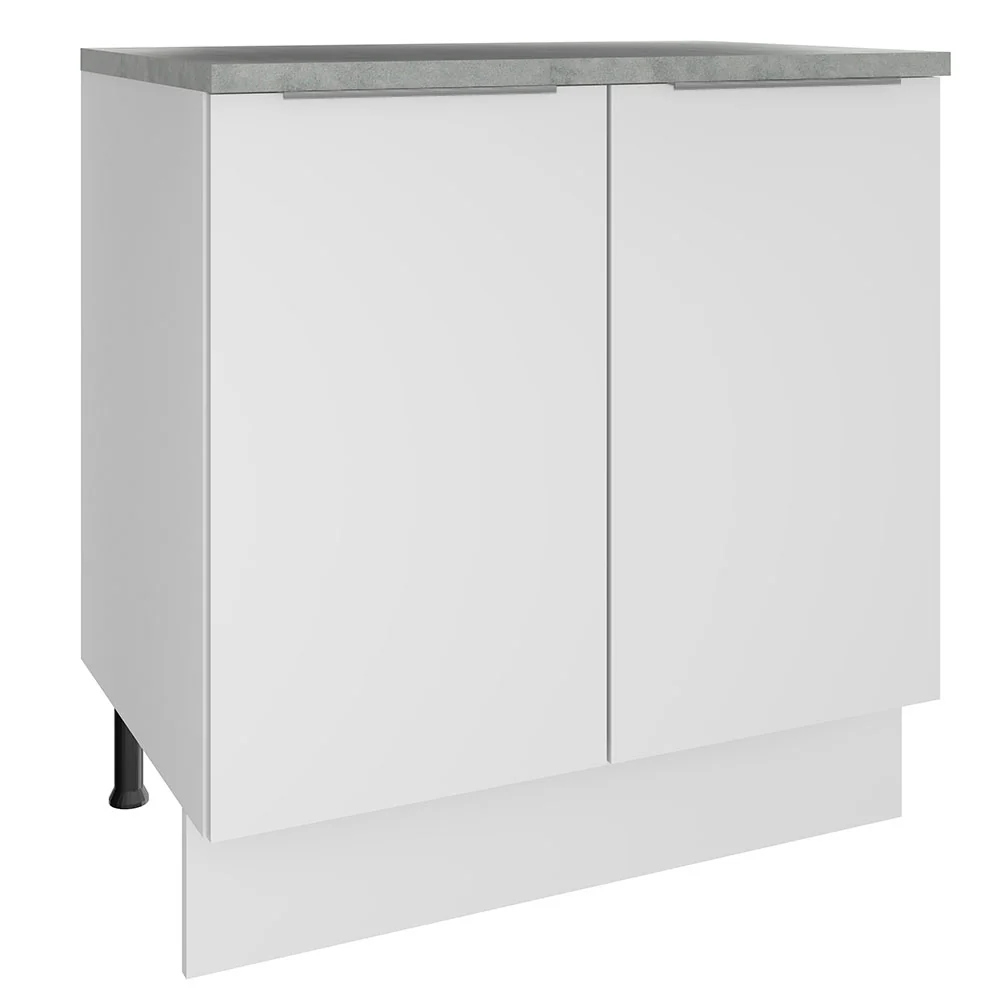 Bajo Mesada 80 cm Sin cajones 2 Puertas Stella Blanco