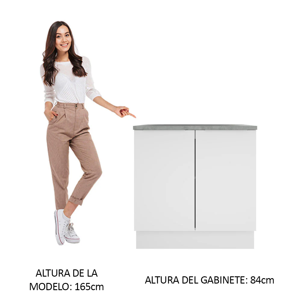 Bajo Mesada 80 cm Sin cajones 2 Puertas Stella Blanco - Image 3