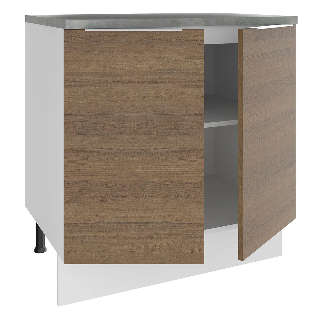 Bajo Mesada 80 cm Sin cajones 2 Puertas Stella Blanco/Marrón - Image 7