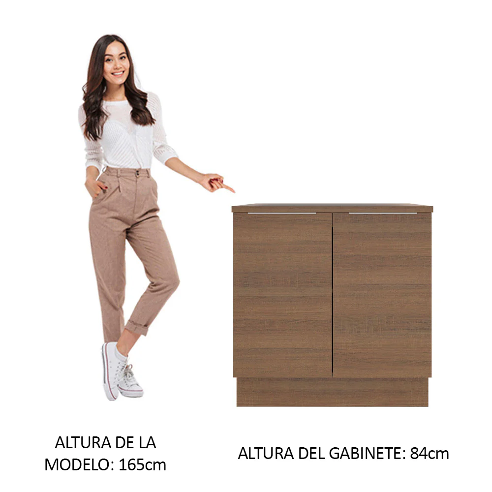 Bajo Mesada 80 cm Sin cajones 2 Puertas Stella Marrón - Image 3