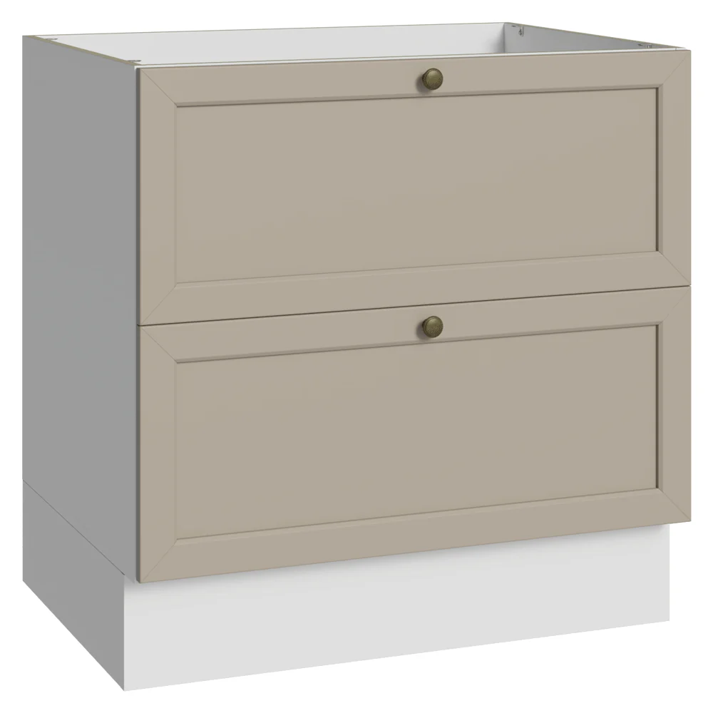 Bajo Mesada 80 x 60 cm 2 Cajones (Sin Mesada) Blanco/Crema Vik Madesa