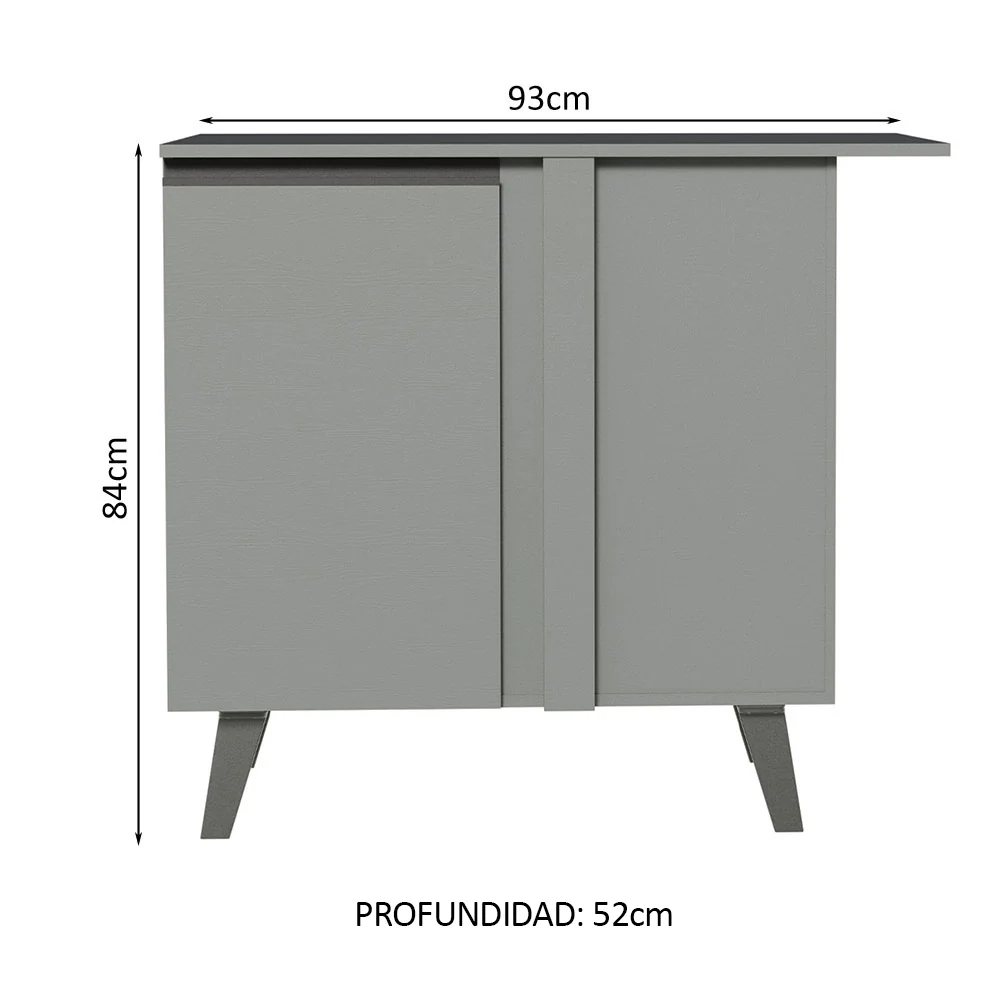 Bajo Mesada 93 cm Sin cajones 1 Puerta Nice Gris - Image 2