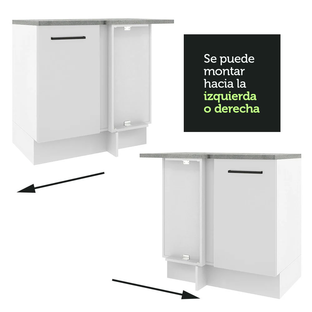 Bajo Mesada 94 cm Sin cajones 1 Puerta Agata Blanco - Image 6