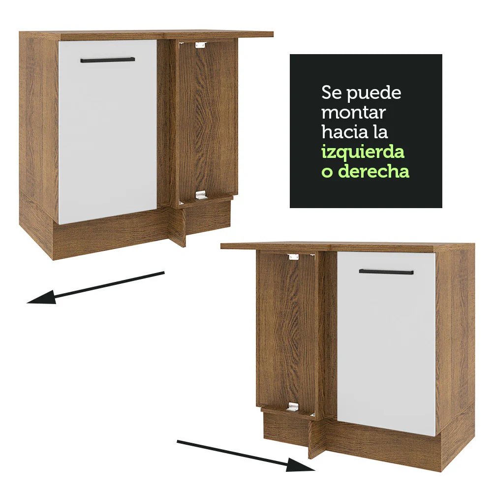 Bajo Mesada 94 cm Sin cajones 1 Puerta Agata Marrón/Blanco - Image 5