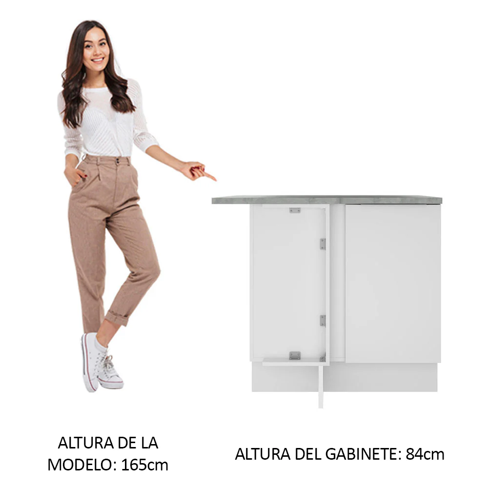 Bajo Mesada 94 cm Sin cajones 1 Puerta Stella Blanco - Image 3