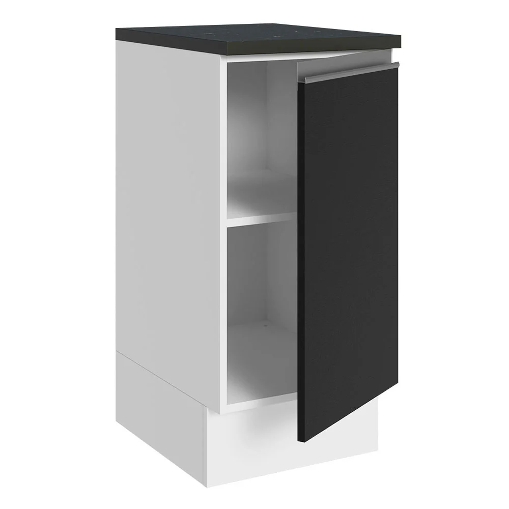 Bajo Mesada Cocina 100% MDF 35 cm 1 Puerta Blanco/Negro Acordes Madesa - Image 5