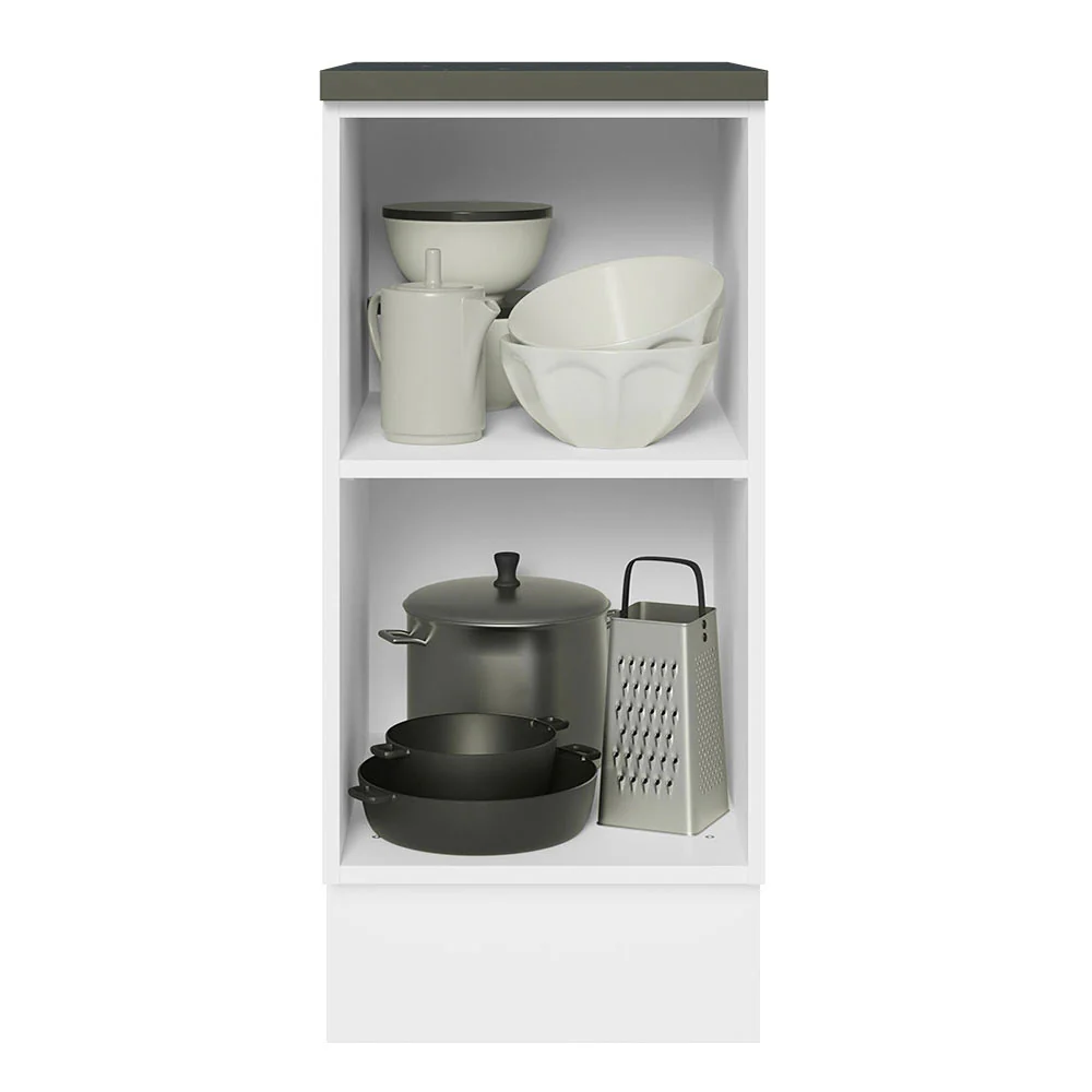 Bajo Mesada Cocina 100% MDF 35 cm 1 Puerta Frente Blanco Brillante Acordes Madesa - Image 6