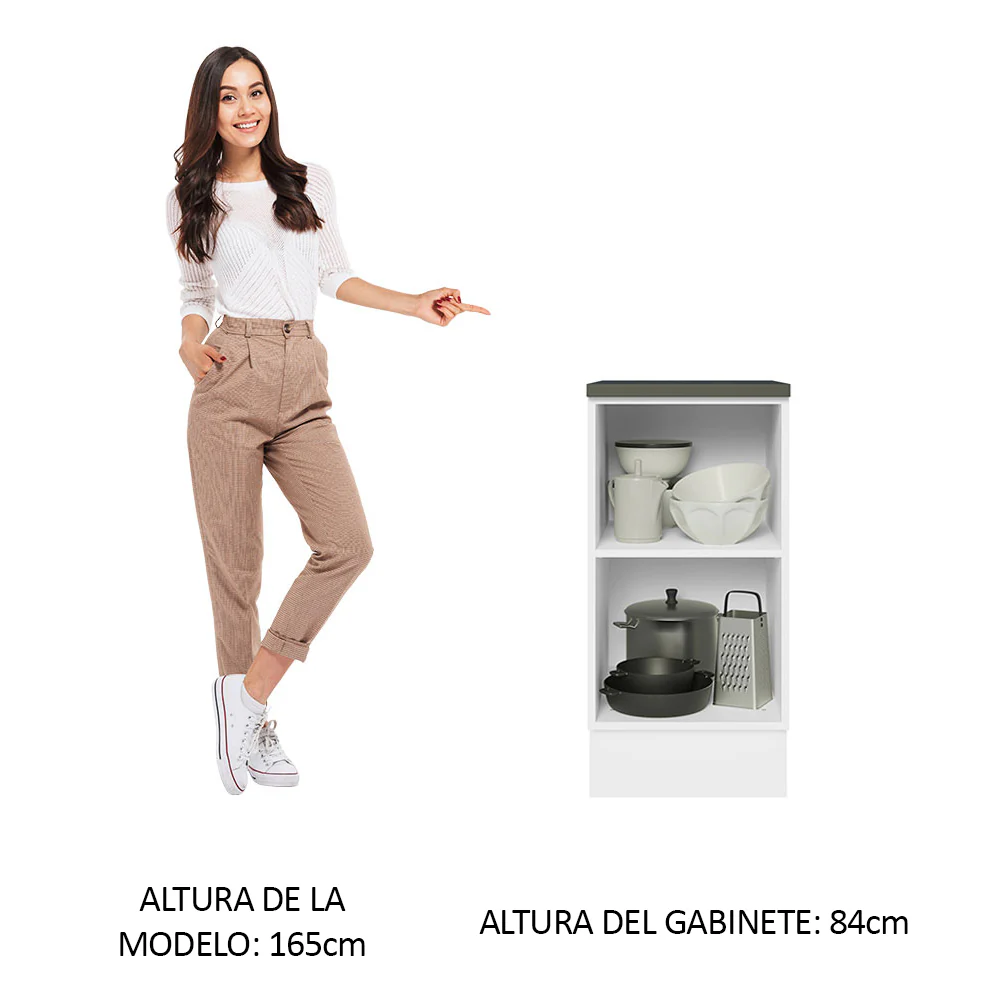 Bajo Mesada Cocina 100% MDF 40 cm 1 Puerta Blanco/Marrón Acordes Madesa - Image 3