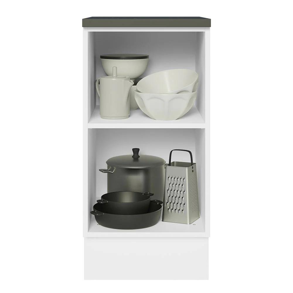 Bajo Mesada Cocina 100% MDF 40 cm 1 Puerta Blanco/Marrón Acordes Madesa - Image 4