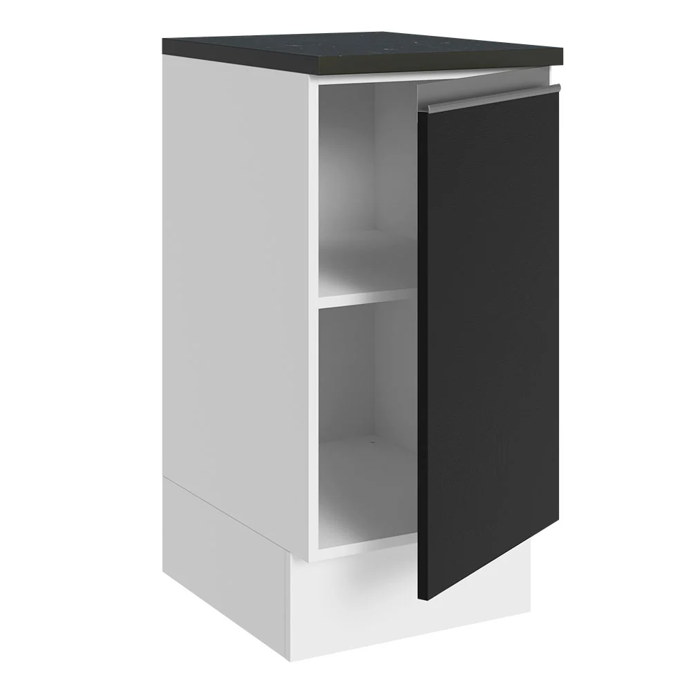 Bajo Mesada Cocina 100% MDF 40 cm 1 Puerta Blanco/Negro Acordes Madesa - Image 6