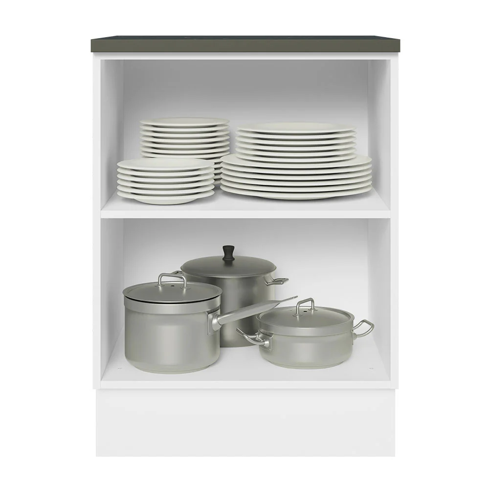 Bajo Mesada Cocina 100% MDF 60 cm 1 Puerta Frente Blanco Brillante Acordes Madesa - Image 6