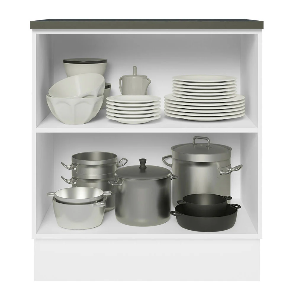 Bajo Mesada Cocina 100% MDF 70 cm 2 Puertas Blanco/Negro Acordes Madesa - Image 5