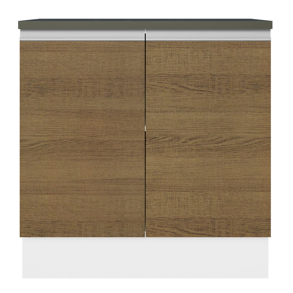 Bajo Mesada Cocina 100% MDF 80 cm 2 Puertas Blanco/Marrón Acordes Madesa - Image 6