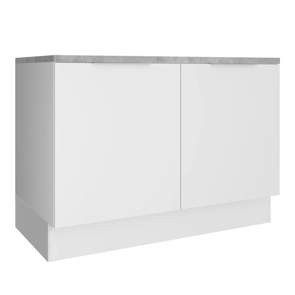 Bajo Mesada Cocina 120 x 60 cm 2 Puertas (Con Mesada) Blanco Stella Madesa