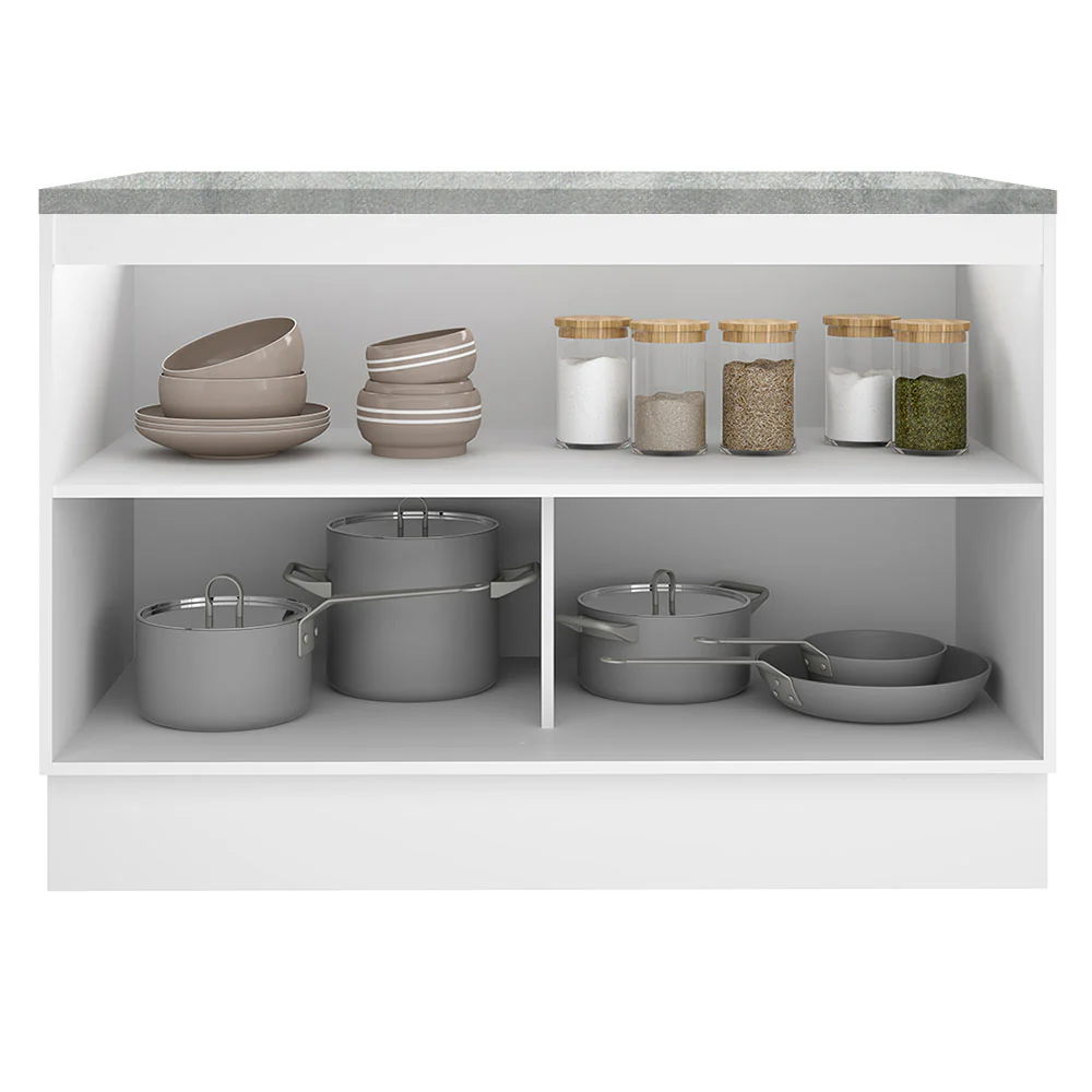 Bajo Mesada Cocina 120 x 60 cm 2 Puertas (Con Mesada) Blanco Stella Madesa - Image 5