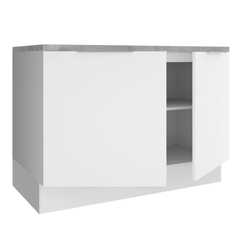 Bajo Mesada Cocina 120 x 60 cm 2 Puertas (Con Mesada) Blanco Stella Madesa - Image 6