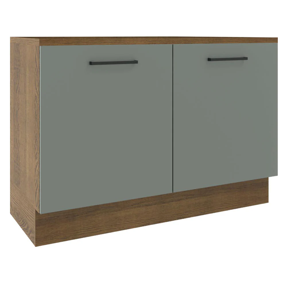 Bajo Mesada Cocina 120 x 60 cm 2 Puertas (Con Mesada) Marrón/Gris Agata Madesa