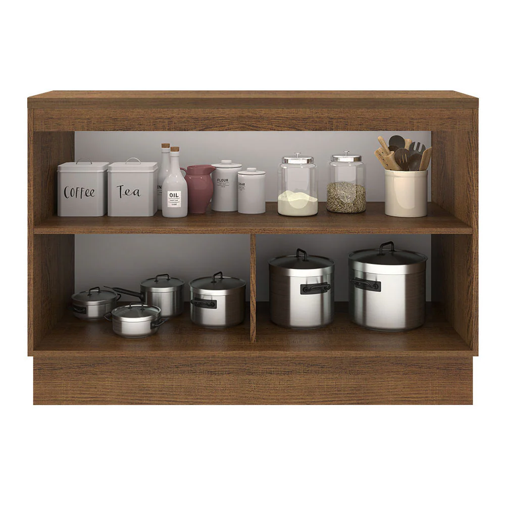 Bajo Mesada Cocina 120 x 60 cm 2 Puertas (Con Mesada) Marrón/Negro Agata Madesa - Image 5