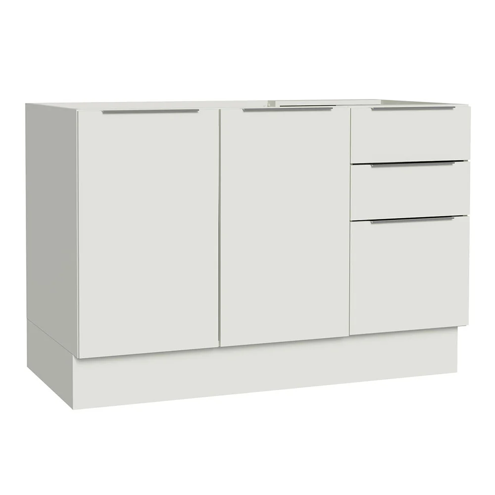 Bajo Mesada Cocina 120 x 60 cm 2 Puertas e 3 Cajones (Sin Mesada) Blanco Stella Madesa