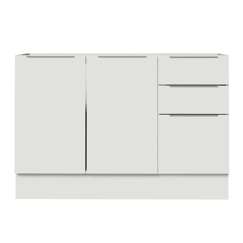Bajo Mesada Cocina 120 x 60 cm 2 Puertas e 3 Cajones (Sin Mesada) Blanco Stella Madesa - Image 8