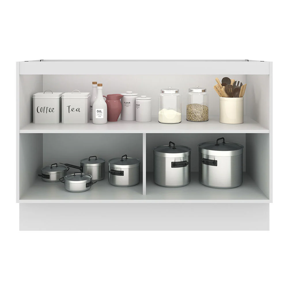 Bajo Mesada Cocina 120 x 60 cm 2 Puertas (Sin Mesada) Blanco/Gris Agata Madesa - Image 5