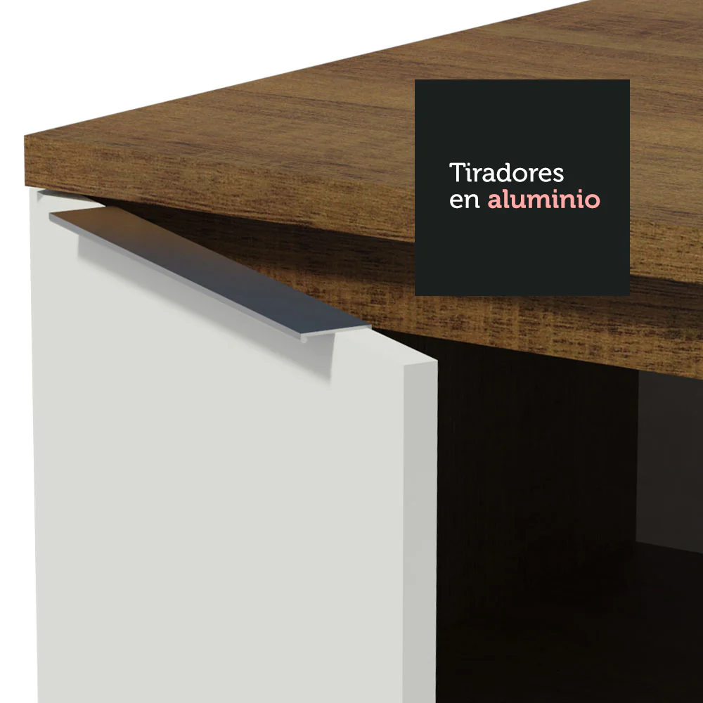 Bajo Mesada Cocina 120 x 60 cm 2 Puertas (Sin Mesada) Marrón/Blanco Stella Madesa - Image 4