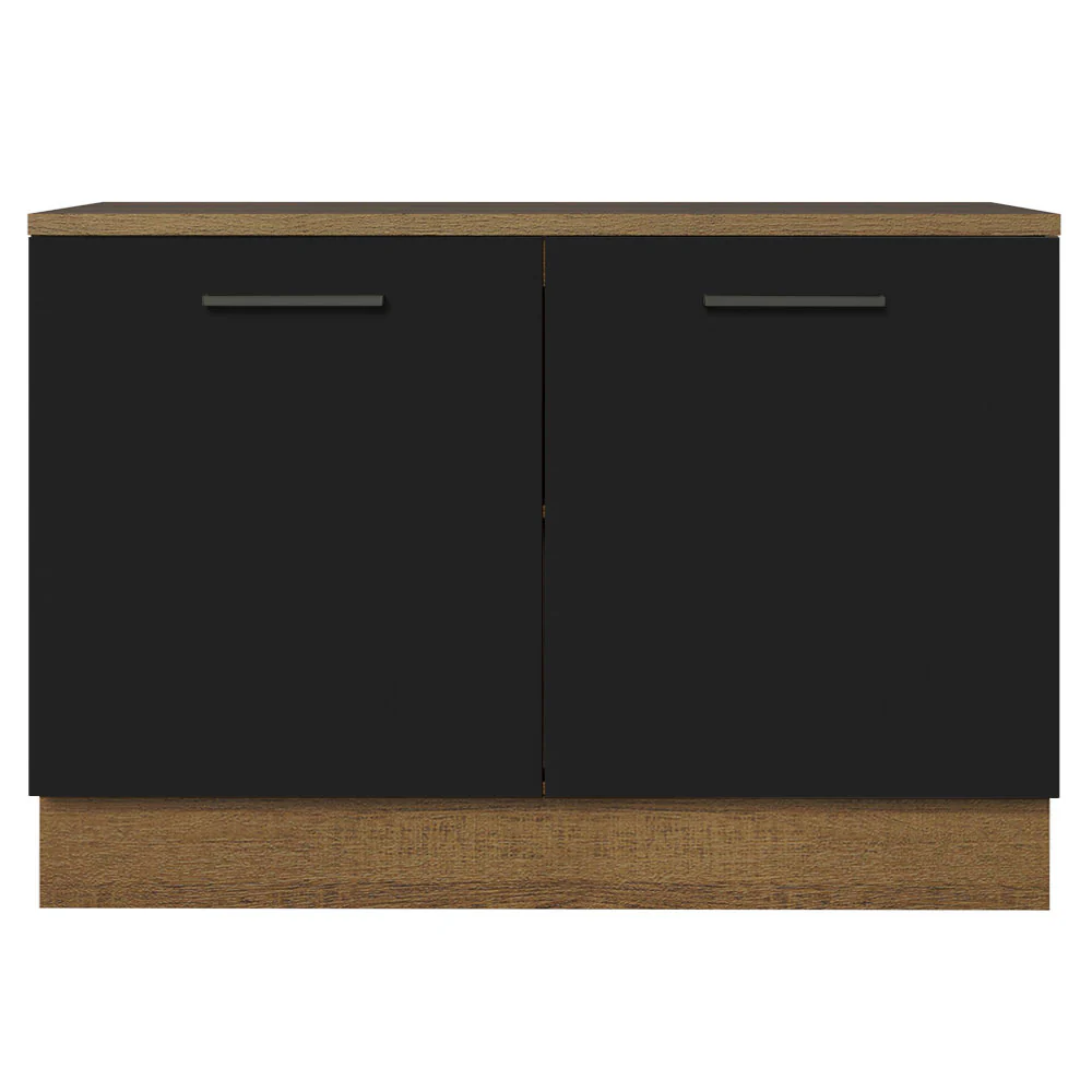 Bajo Mesada Cocina 120 cm 2 Puertas (Con Mesada) Marrón/Negro Agata Madesa - Image 5