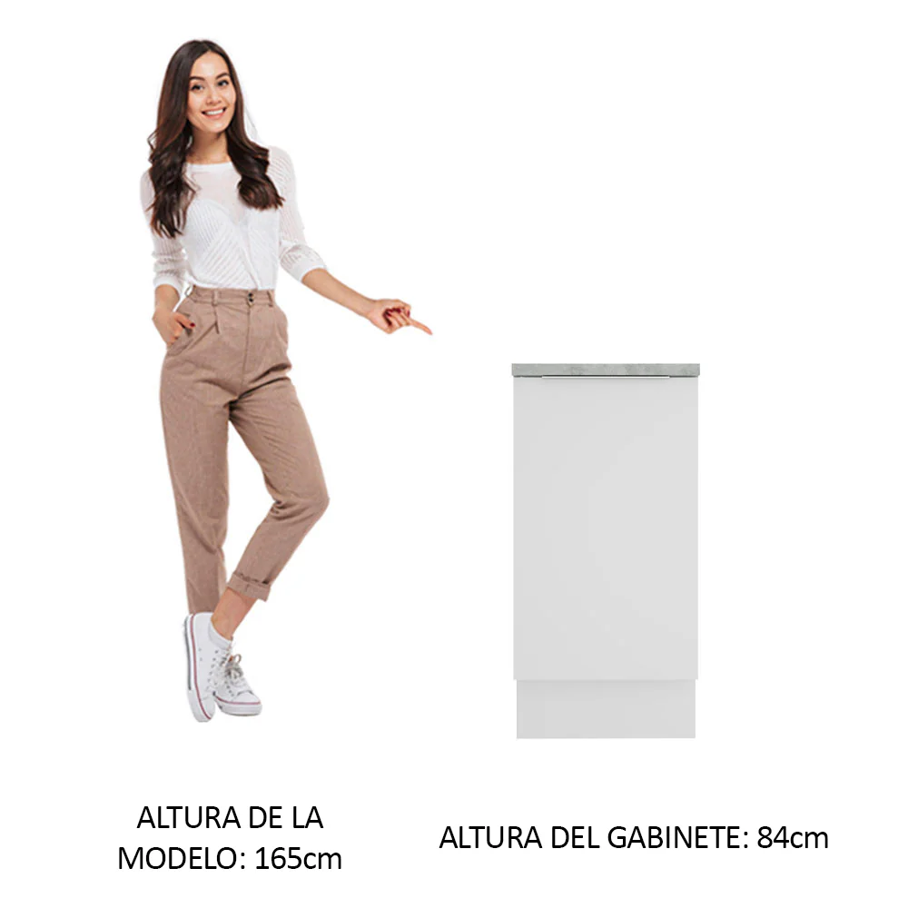 Bajo Mesada Cocina 35 cm 1 Puerta Blanco Stella Madesa - Image 3
