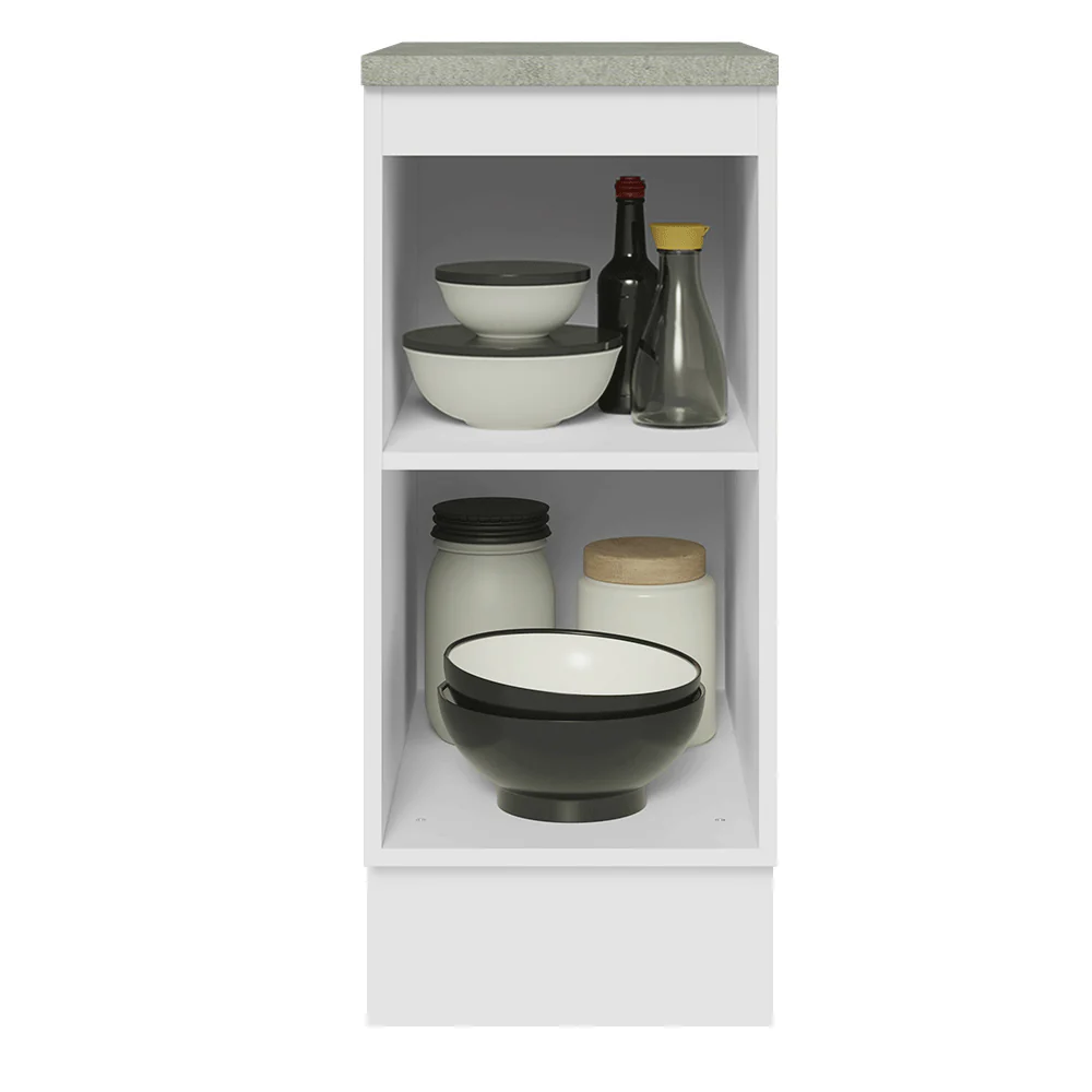 Bajo Mesada Cocina 35 x 60 cm 1 Puerta (Con Mesada) Blanco/Gris Lux Madesa - Image 7