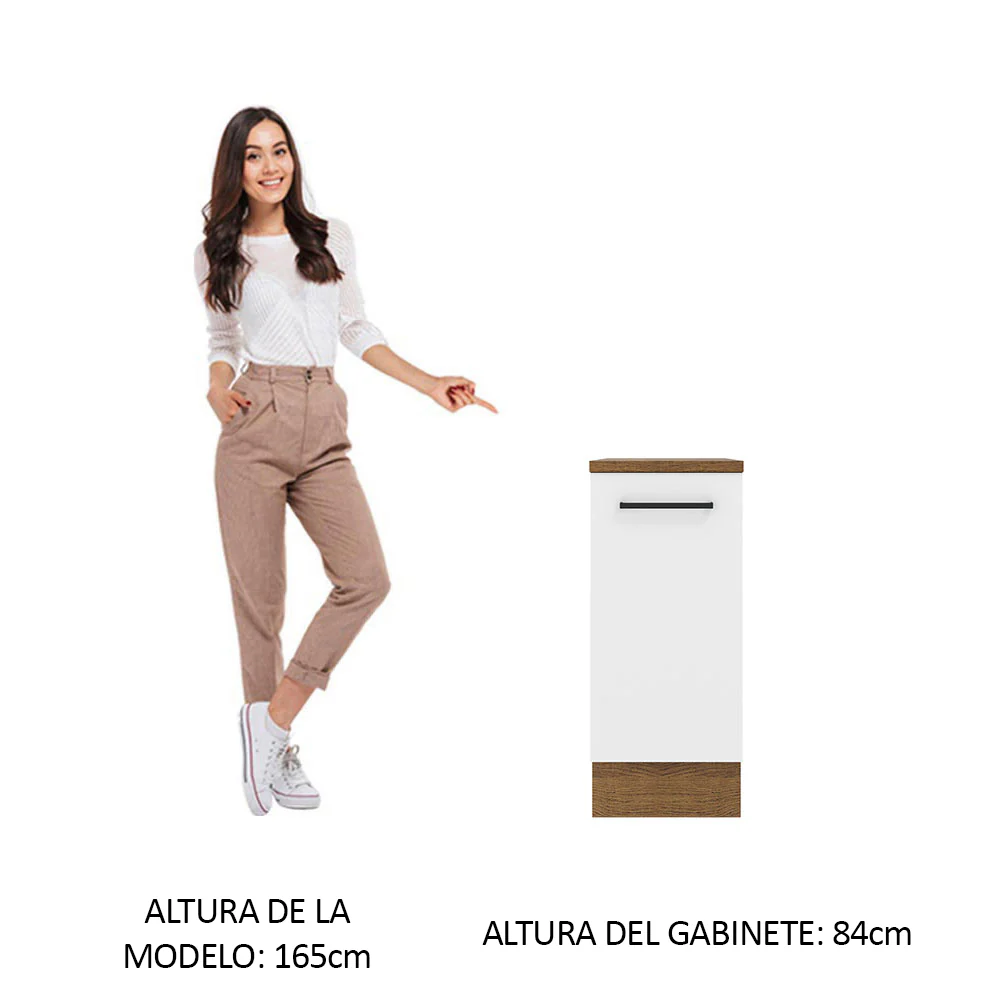 Bajo Mesada Cocina 35 x 60 cm 1 Puerta (Con Mesada) Marrón/Blanco Agata Madesa - Image 3