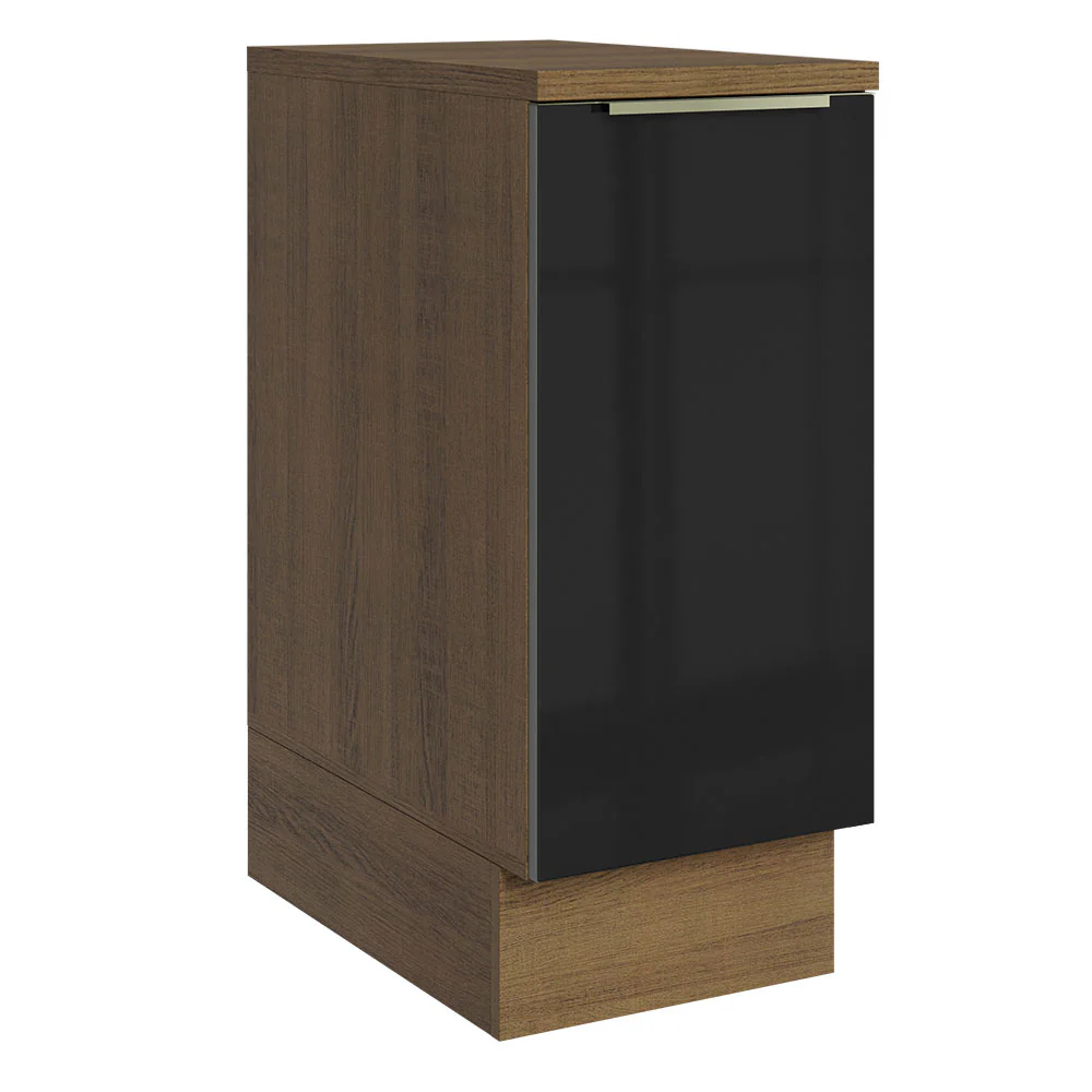 Bajo Mesada Cocina 35 x 60 cm 1 Puerta (Con Mesada) Marrón/Negro Lux Madesa