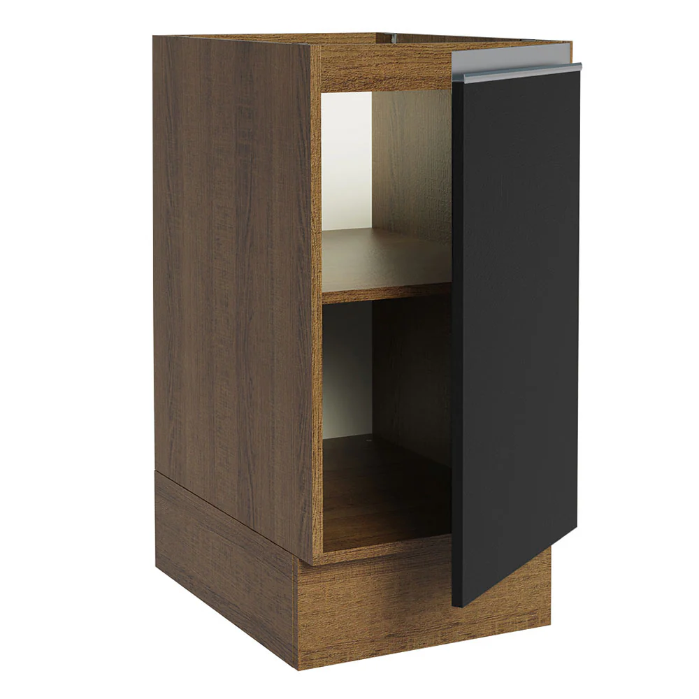 Bajo Mesada Cocina 35 x 60 cm 1 Puerta (Sin Mesada) Marrón/Negro Glamy Madesa - Image 7