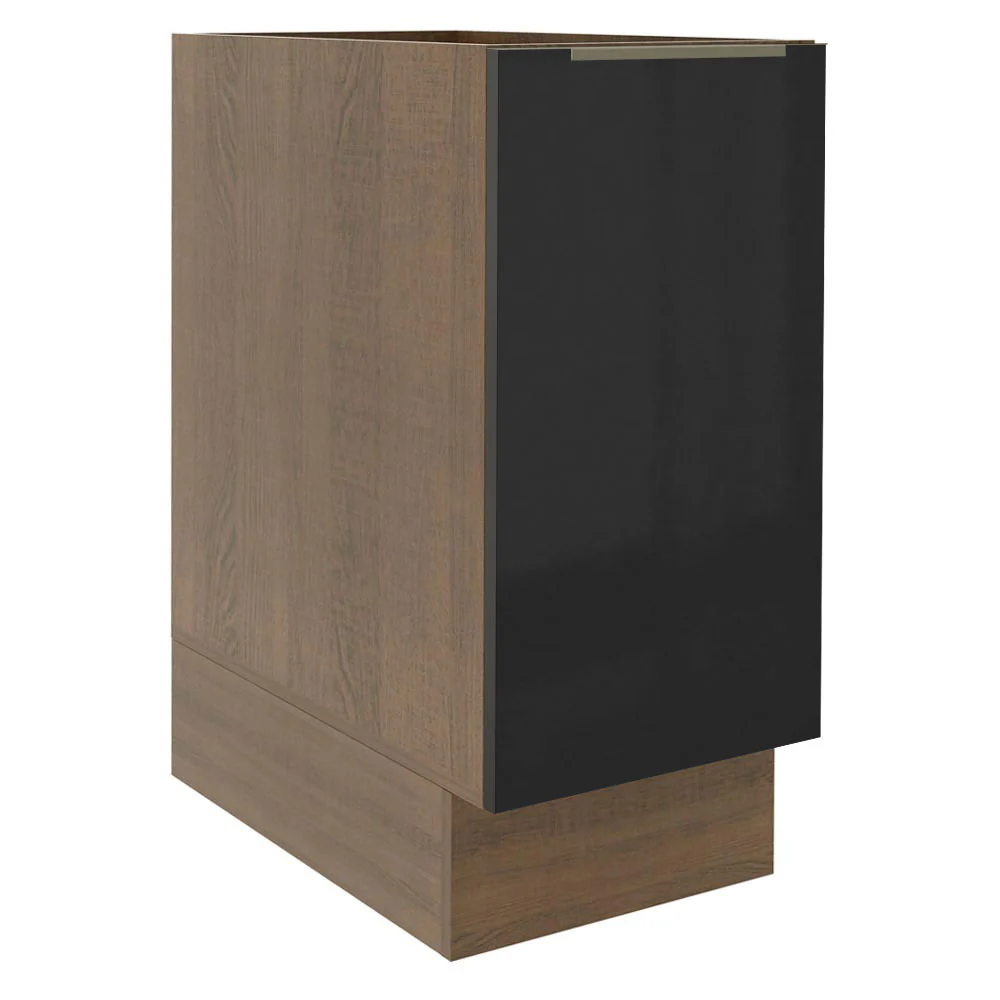 Bajo Mesada Cocina 35 x 60 cm 1 Puerta (Sin Mesada) Marrón/Negro Lux Madesa