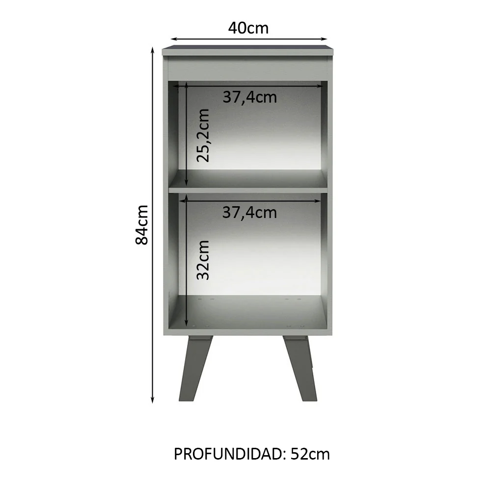 Bajo Mesada Cocina 40 cm 1 Puerta con Patas Gris Nice Madesa - Image 3