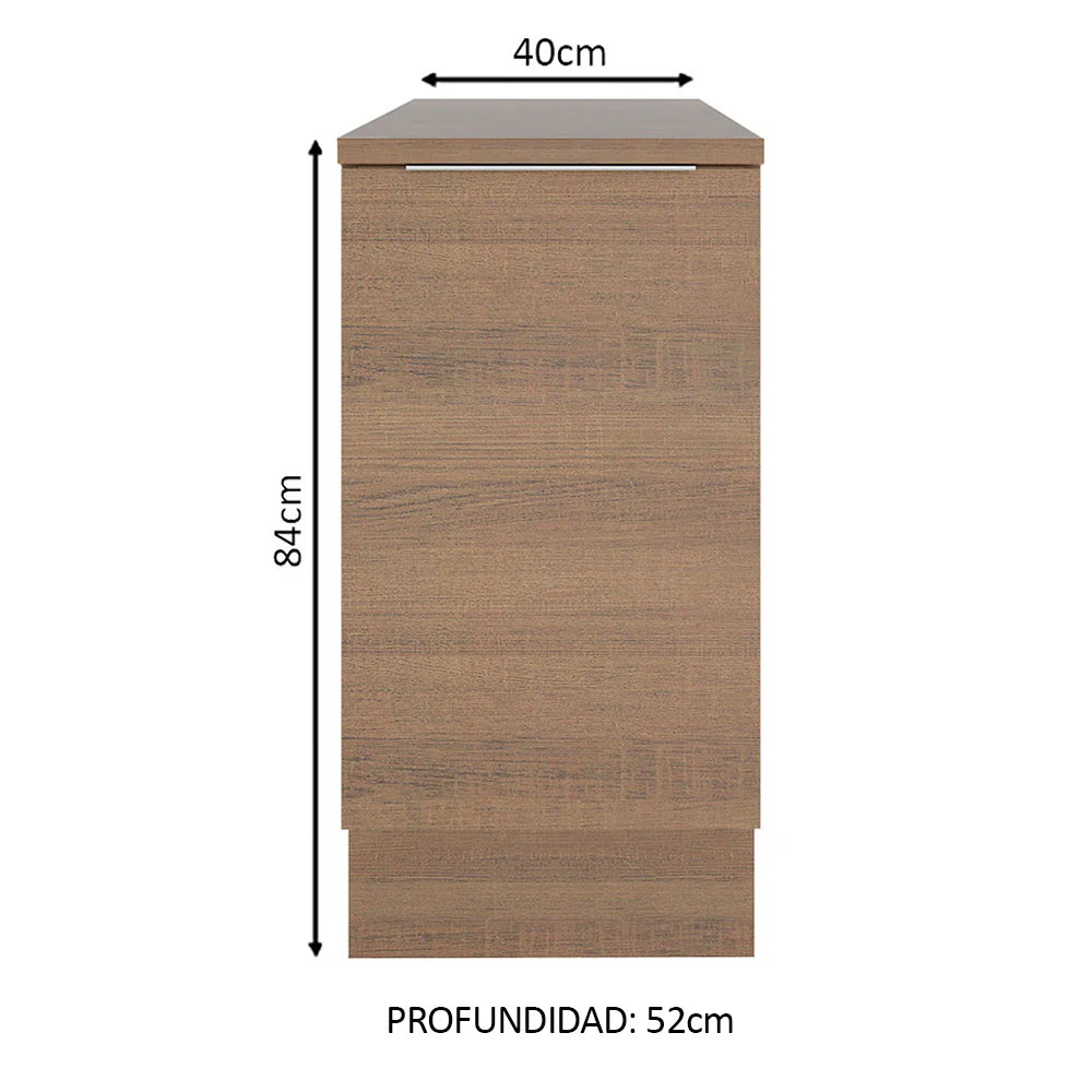 Bajo Mesada Cocina 40 cm 1 Puerta Marrón Stella Madesa - Image 2