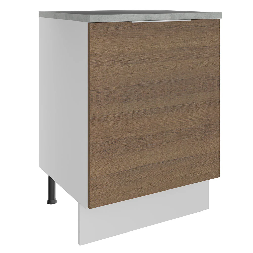 Bajo Mesada Cocina 60 cm 1 Puerta Blanco/Marrón Stella Madesa