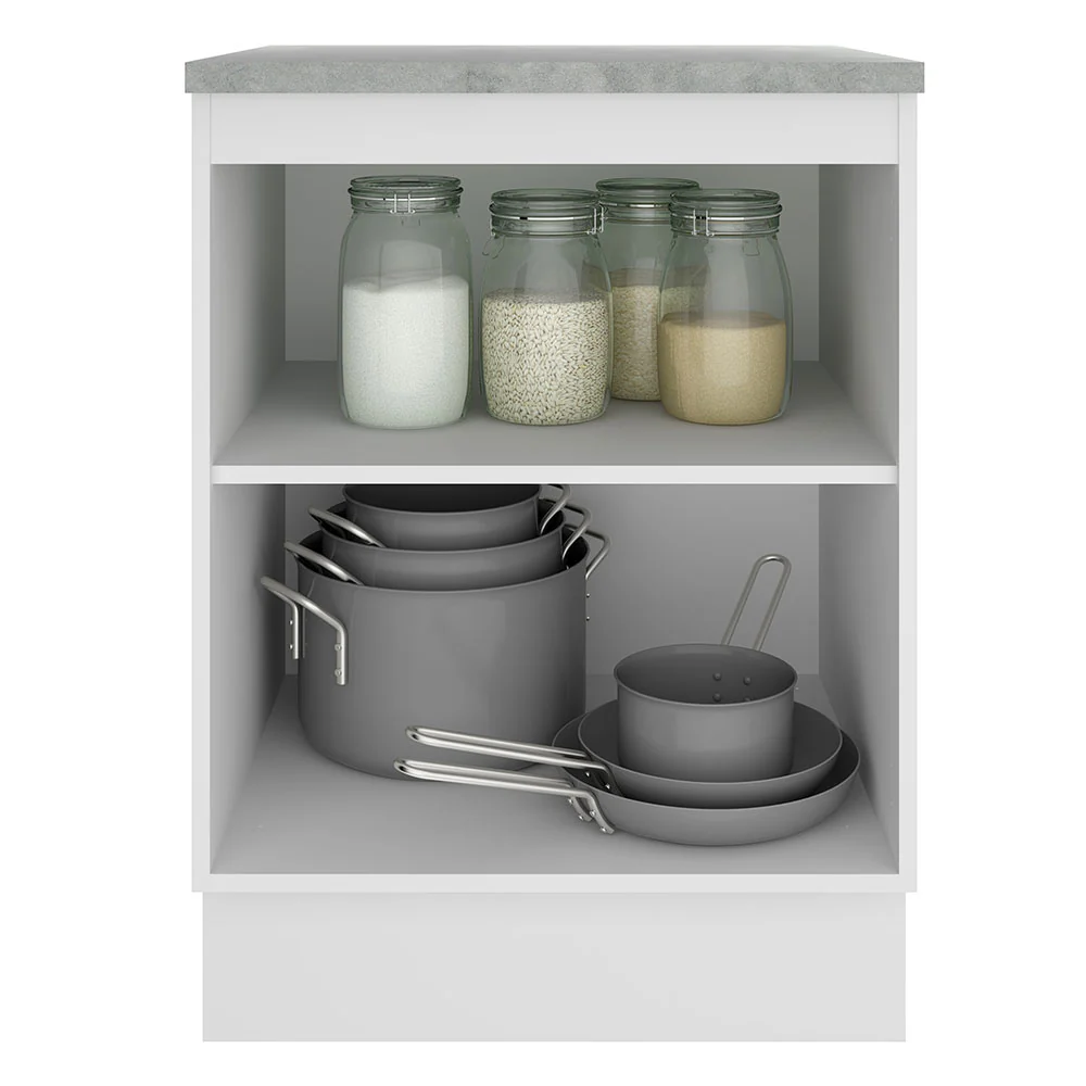 Bajo Mesada Cocina 60 cm 1 Puerta Blanco/Marrón Stella Madesa - Image 5