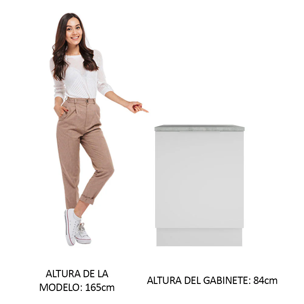 Bajo Mesada Cocina 60 cm 1 Puerta Blanco Stella Madesa - Image 3