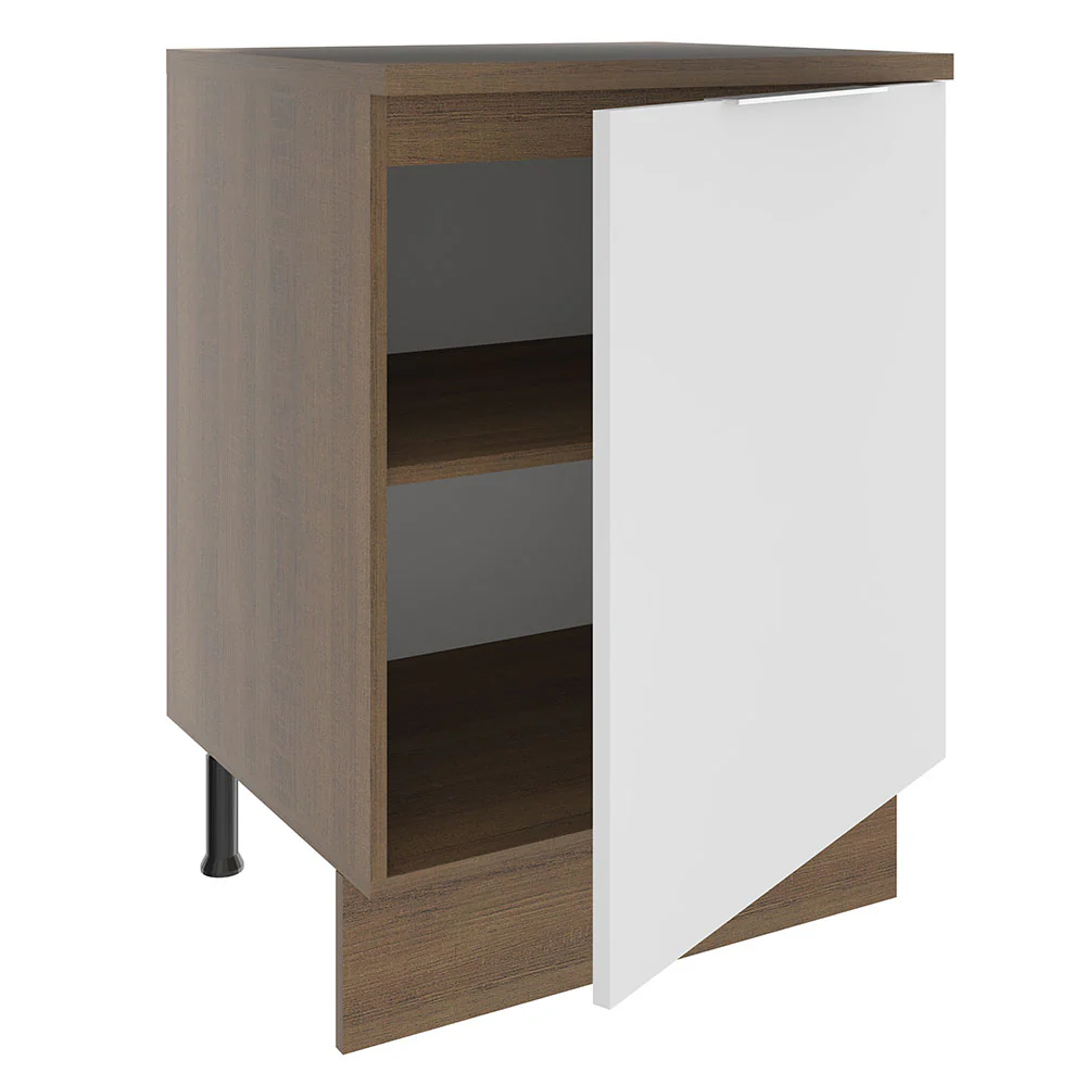 Bajo Mesada Cocina 60 cm 1 Puerta Marrón/Blanco Stella Madesa - Image 6