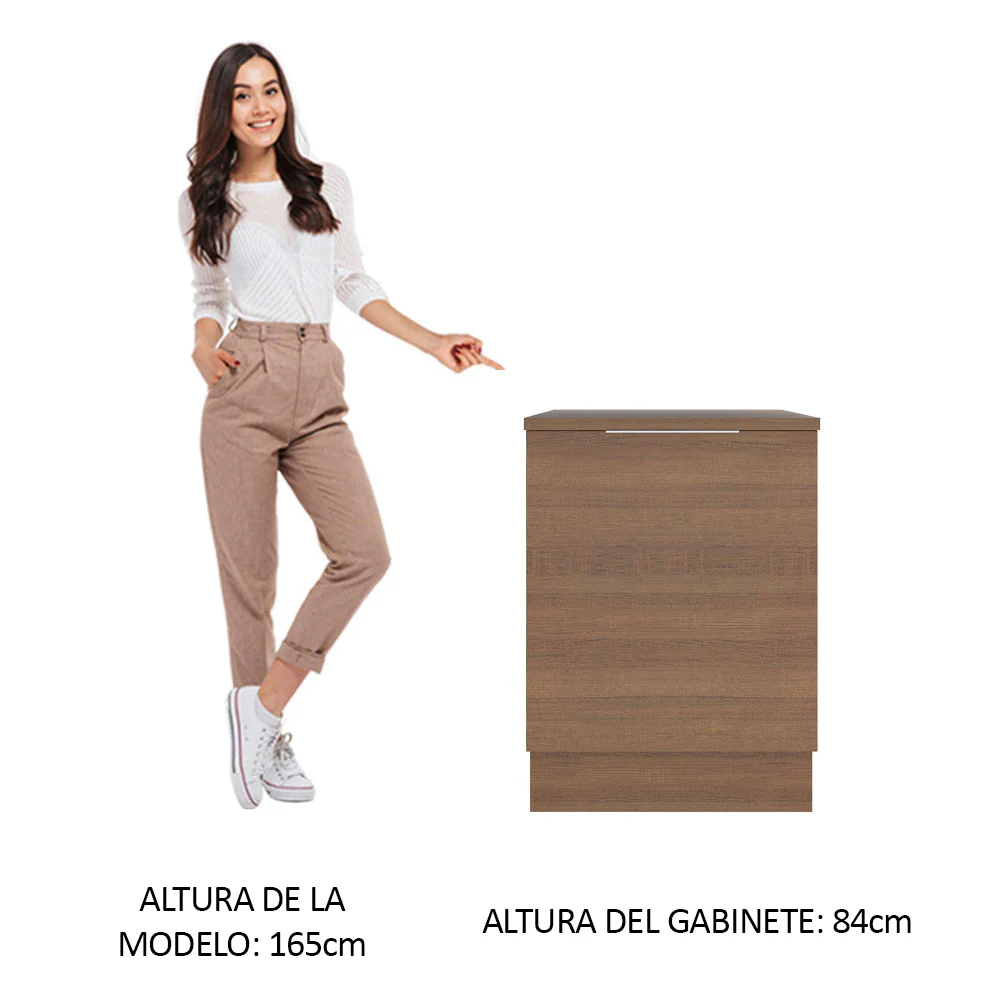 Bajo Mesada Cocina 60 cm 1 Puerta Marrón Stella Madesa - Image 3