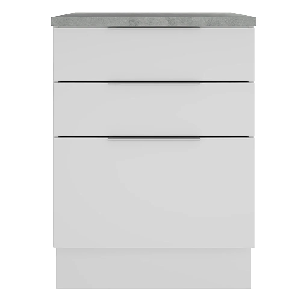 Bajo Mesada Cocina 60 cm 3 Cajones Blanco Stella Madesa - Image 7